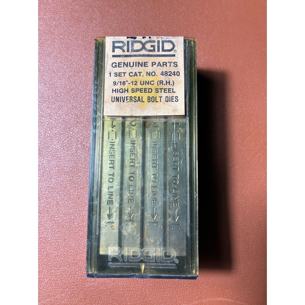 Ridgid 48240 9/16" -12 UNC (RH) High Speed Alloy Steel Universal Bolt Dies